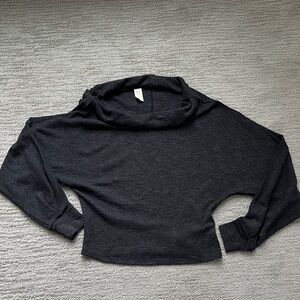 We The Free Charcoal Knit Top - cowl neck or off the shoulder